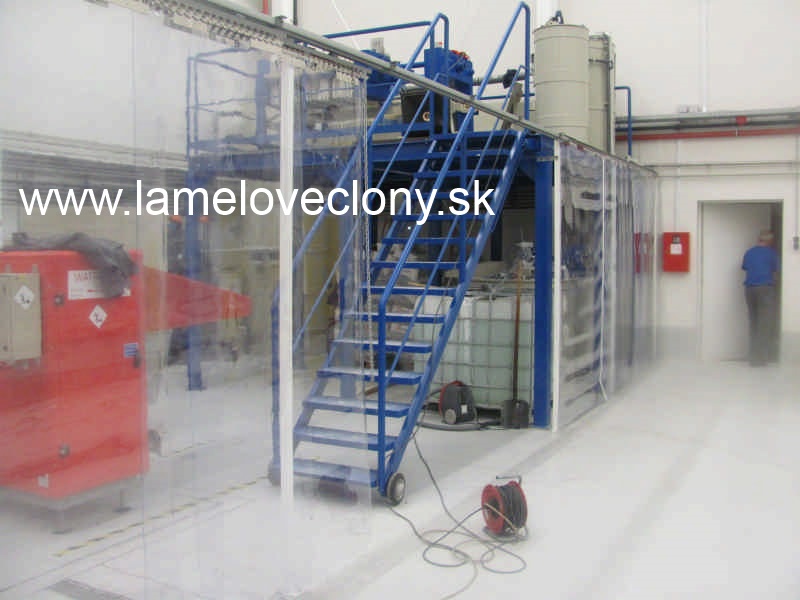 plastove priemyselne PVC zavesy - lamelove clony - oddelenie prasneho priestoru